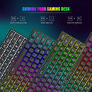 Teclado Gamer/Office MageGee Mini 60% TS91, Compacto, Com Iluminação RGB e Keycaps à Prova d'Água - Com Fio