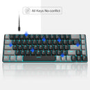 Teclado Gamer Mecânico MageGee 60% Portátil, MK-BOX, Retroiluminação LED, Compacto com 68 Teclas - Teclado Mini para Escritório com Fio