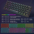 Teclado Gamer/Office MageGee Mini 60% TS91, Compacto, Com Iluminação RGB e Keycaps à Prova d'Água - Com Fio