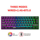 Teclado Gamer L500 com Fio/Sem Fio de 61 Teclas e Retroiluminação RGB Dinâmica para PC e Laptop
