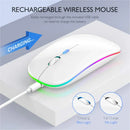 LED Mouse Wireless Congdi 2.4GHz e Bluetooth 5.1, Recarregável, Compacto e Silencioso