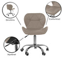 Kit com 4 Cadeiras de Escritório Eiffel Slim com Base Giratória Ajustável