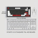 Teclado Gamer Mecânico MageGee 75% com Iluminação Azul e Interruptores Amarelos, Controle por Knob e EVA Foam
