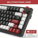 Teclado Gamer Mecânico MageGee 75% com Iluminação Azul e Interruptores Amarelos, Controle por Knob e EVA Foam