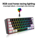 Teclado Gamer Ultra-Compacto com Fio RGB, Teclas Flutuantes e 61 Teclas
