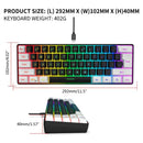 Teclado Gamer Ultra-Compacto com Fio RGB, Teclas Flutuantes e 61 Teclas