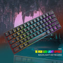 Teclado Gamer/Office MageGee Mini 60% TS91, Compacto, Com Iluminação RGB e Keycaps à Prova d'Água - Com Fio
