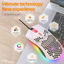 M1 Wired Lightweight Multicolor Gaming Mouse 69g Ultralight Honeycomb Shell RGB Backlit 6400 DPI Ergonomic for Laptop PC