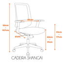 Cadeira de Escritório NR 17 Shanghai Ergonômica Black Fratini