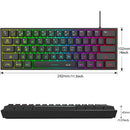 Teclado Gamer/Office MageGee Mini 60% TS91, Compacto, Com Iluminação RGB e Keycaps à Prova d'Água - Com Fio