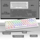 Teclado Mecânico ZIFRIEND ZA63 63 Teclas Hot Swappable, RGB, Switches Vermelho/Azul, Anti-Ghosting - Teclado Gamer 60%, Keycaps Brancos